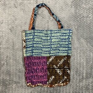 Noa Noa Tote Bag Womens OS Patchwork Batik Multi Color Handmade EUC
